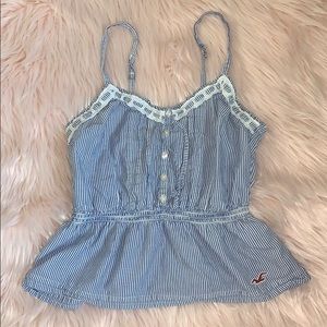 💙 Hollister Peplum Blue Blouse 🦋